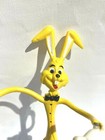 Toy Bunny Rabbit Plastic Flexible Bendy 11  Yellow Vintage Easter Unlimited