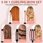 5 In 1 Curling Iron Set  3 Interchangeable Ceramic Hair Curling Wand 0 5   -