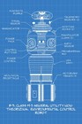 Framed Lost In Space Robot Blueprint Print   Classicscifi B-9 Wall Art 8x12