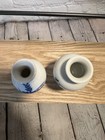 Vintage Miniature Chinese Porcelain Vases Mini Bud Vase Blue And White Set Of 2