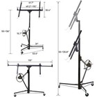 11  Drywall Panel Lifter Hoist Jack Rolling Caster Lockable Wheels Diy Tool