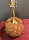 Vintage 1960s Mcm  Cork   Brass Table Lamp Mid Century Modern 