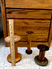 Antique Industrial Wooden Textile Thread Spools bobbins - Set Of 3
