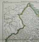 1894 Vintage Northumberland Atlas Map Authentic Antique Encyclopedia Britannica 