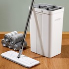 Flat Mop System  Microfiber Mop And Bucket Set  White  Household   Commercial   