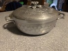 Vtg Everlast Forged Aluminum Hammered Metal Casserole Flower Lid Fireking Bowl
