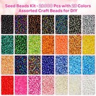 26000pc Glass Seed Beads 2mm 28 Colors Jewelry Making Bracelet Craft Kit Diy