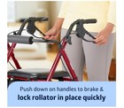 Medline Superlight Folding Aluminum Mobility Rollator Walker  250 Lb  Burgundy