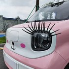 Black Car Front Light Lashes-2 Pcs-headlight Eyelashes Accessories W  3m Sticker