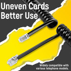 2 Pack Phone Cord For Landline  1 4 Ft Coiled Black Telephone Handset Cord U   