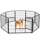 Dog Playpen With Door 8 16 Panel Puppy Cage Pet Fence Indoor Garden Yard