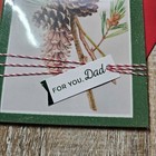 Christmas Greeting Card 5x7 For Dad Green Glitter Pinecone Ribbon Hallmark