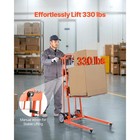 Material Lift Winch Stacker 330 Lbs Capacity Pallet Truck Dolly 42 9 In Max Lift