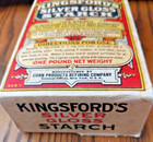 Vintage Full  Kingsford s Silver Gloss Starch Box - Antique Laundry  1900s Nice