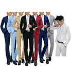 2pcs Men Suits Slim Fit Tuxedo Suits Solid Color Formal Blazer Jacket And Pants