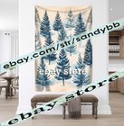 Tapestry Snowy Pine Pattern Cool Blue Tones 39x59 In