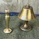Vintage Brass Dollhouse Lamp   Vase   Miniature Decor Removable Shade Tamper