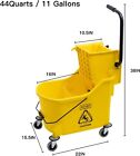 Matthew Commercial Mop Bucket With Side Press Wringer On Wheels   Wet String Mop