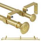 5 8  Telescoping Double Curtain Rods W  Trumpet Finials   28 -48  48 -84  84 -120 