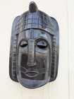 Vintage African Tribal Art Hand Carved Mask Hanging Wall  Decor 