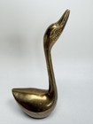 Vintage Brass Crane Bird Goose Swan Figurines Pair Mcm Mid Century Decor India