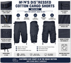 Men s Distressed Cotton Cargo Shorts With Belt   size 30-48  New Free Ship