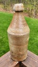 R Creech Lemon Beer Salt Glazed Stoneware Bottle West Troy Ny Antique Americana