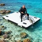 Floating Platform Set Inflatable Float Dock Kit Fishing Boat Water Raft W  2 Oar