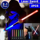 2 Pack Lightsaber Light Up Laser Sword Flexible Toy 7 Colors For Kids Cosplay Us