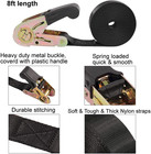 Endless Ratchet Tie Down Straps Heavy Duty Cargo Tie Downs  Sturdy Nylon Black S