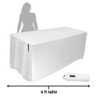 Pro Dj Event Banquet Hall Table Scrim 4  White Covers Cable Holes   Free Bag 4pk