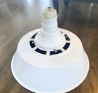 Vintage 1950   s 24    Xl Porcelain  Enamel Industrial Light Fixture Shade Wheeler