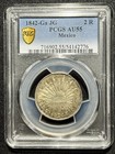 Mexico 1842 Ga Jg 2 Reales Pcgs Au-55 Guadalajara Top Pop Coin   Registry Coin 