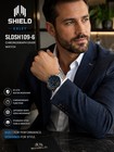 New Shield Exley Ss Bracelet Men s Chronograph Diver Watch Black navy Blue Dial