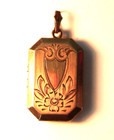        Beautiful  Antique Victorian Gold Filled Photo Locket W  Floral Design       