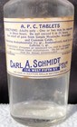 1920 s Apc Table Medicine Bottle - Carl A  Schmidt Drug Co - Oh