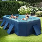 82 Inch Large Foldable Above Ground Swimming Pool  Pvc Bracket Solid Pool 
