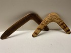 2 Lot Australian Aboriginae Boomerangs Souvenir Hand Crafted Outdoor