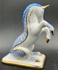 Vtg  1991 Franklin Mint Limoges Treasury Of Unicorns Blue   White Unicorn