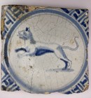Antique Dutch Delft Tile  Late 17th   early 18th Century  c 1680   1720  