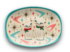 Atomic Cats Retro Platter Holt Howard Vintage Inspired Christmas 1950s 60s Plate