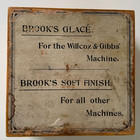 Antique Brook s Glac   Wooden Spool Box For Wilcox   Gibbs Sewing Thread-lt brown