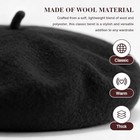 Beret Hats For Women classic Wool French Warm Beanie Artist One Size Black