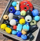 Vintage Modern Rare Opaque Antique Glass Trade Beads Miliefori Donut Exact Beads
