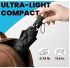 Compact Travel Umbrella Auto Open Close Windproof Folding Rain Black