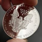2021 Silver Plated Walking Eagle Faux Fake Collector Coin In Plastic Case