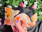 7 7  528g A  Fire   Golden Healer Quartz Dragon Full Body Crystal Stone Carving