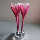 Mo  t   Chandon Pink Acrylic Champagne Flutes With Stand Set Of 4 Promotional Gla