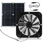 100w Solar Attic Fan Kit 14  Dc Fan With 25w Motor For Roof Vent Chicken Coop Us