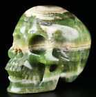 Huge 5 0  Green Caribbean Calcite Carved Skull  Super Realistic  Crystal Healing